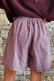Arbi Gingham Short Aubergine